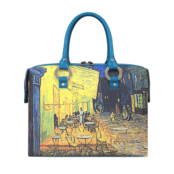Handbags with theme of Van Gogh paintings, Café Terrace at Night (also known as “The Café Terrace on the Place du Forum”), created in 1888.