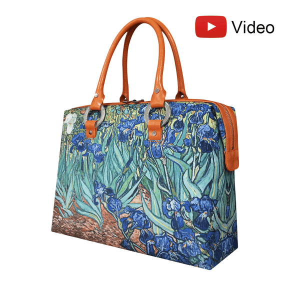 Handbags with theme of Van Gogh paintings, Irises, “Irises” was painted within the first week when Van Gogh was in the asylum in 1889.