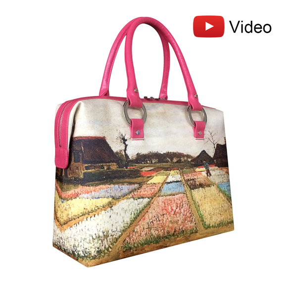 Handbags with theme of Van Gogh paintings, Bulb Fields (also known as “Flower Beds in Holland”), the first garden painting in his homeland.