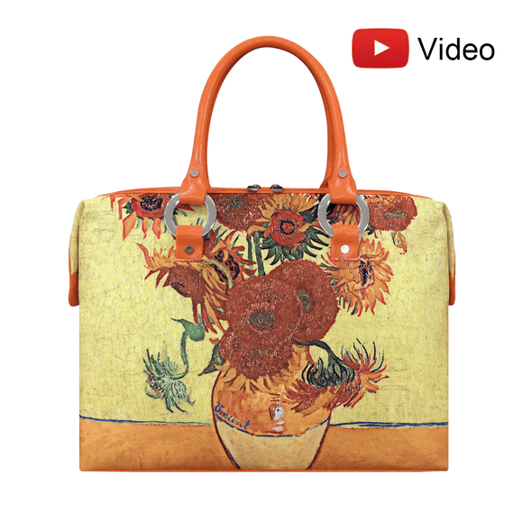 Handbags with theme of Van Gogh paintings, Sunflowers, the “Arles Sunflowers” were created for Paul Gauguin before his visiting Arles in 1888.