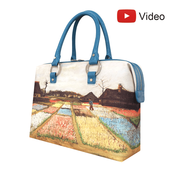 Handbags with theme of Van Gogh paintings, Bulb Fields (also known as “Flower Beds in Holland”), Van Gogh’s first garden painting in his homeland.