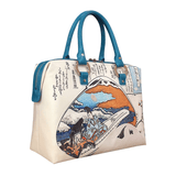 Handbags with theme of 17-19 centuries Japanese art “Ukiyo-e”, “Painted Shells, Tsurezuregusa” (Japanese: 「つれ／＼草」), created by Totoya Hokkei (魚屋 北渓) in 1831-32.