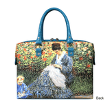 Handbags with theme of Monet paintings, “Camille Monet and a Child in the Artist's Garden in Argenteuil”, created in 1875.