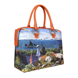 Handbags with theme of Monet paintings, Garden at Sainte-Adresse, showing Monet’s vacation with his family at Sainte-Adresse.