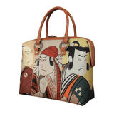 Handbags with theme of 17-19 centuries Japanese art “Ukiyo-e”, “Three Kabuki Actors”, portraits of Kabuki Actors created by Utagawa Toyokuni I (歌川豊国).
