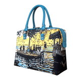 Handbags with theme of Monet paintings, Bain à la Grenouillère; Monet and his close friend Auguste Renoir both painted the same subject.