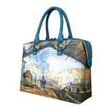 Handbags with theme of Monet paintings, “La Gare Saint-Lazare”, meaning "The Saint-Lazare Station" in Paris, created in 1877.