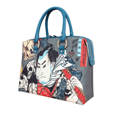 Handbags with theme of 17-19 centuries Japanese art “Ukiyo-e”, “Portrait of Nozarashi Gosuke” (Japanese: 「正札附現金男 野晒悟助」), created by Utagawa Kuniyoshi (歌川 國芳) in 1845.