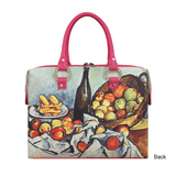 Handbags with theme of Cézanne paintings, The Basket of Apples; it paved the way for the advent of Cubism and abstract painting.