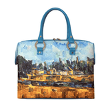 Handbags with theme of Cézanne paintings, Riverbanks (Bords d'une rivière); this Cubism landscape masterpiece is created in 1904-05.