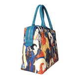 Handbags with theme of 17-19 centuries Japanese art “Ukiyo-e”, “The Sixteen Arahats (Lohan)” (Japanese: 「十六阿羅漢 美達住楼久楽翫」), created by Utagawa Kuniyoshi (歌川 國芳) in 1847-52.