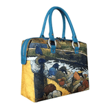 Handbags with theme of Gauguin paintings, “Washerwomen” or “Washerwomen at the Roubine du Roi Arles”; created at Arles while Gauguin visited Van Gogh.