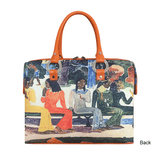 Handbags with theme of Gauguin paintings, The Market (Ta Matete), created in 1892; "Line is a means of accentuating an idea" said Gauguin.
