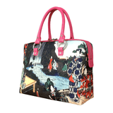 Handbags with theme of 17-19 centuries Japanese art “Ukiyo-e”, “Strolling in a Garden” (Japanese: 「やさげんじ御庭の遊覧」), created by Ochiai Yoshiiku (落合 芳幾) in 1862.