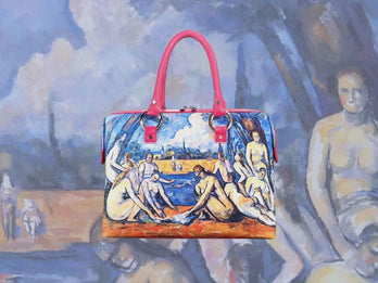 The Large Bathers (The Bathers), a masterpiece by Paul Cézanne in 7 years of 1898-1905, showcased in detail on high-end handbag via video.