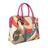 Handbags with theme of 17-19 centuries Japanese art “Ukiyo-e”, “Beauty in the Snow” (Japanese: 「風流名所 雪月花」), created by Kikukawa Eizan (菊川 英山) in mid to late 1800's.