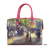 Handbags with theme of Renoir paintings, The Grands Boulevards; illustrating a busy Paris boulevard and showing the effects of industrialization and Haussmannization.